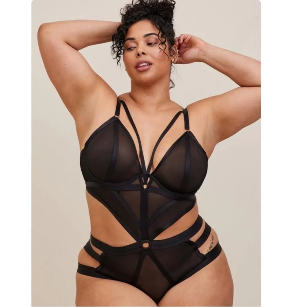 TORRID NWT Overt Strappy Mesh Bodysuit - Picture 1 of 5